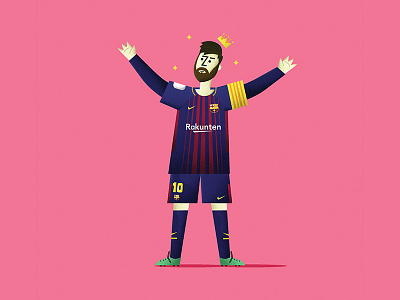 King Leo Messi barcelona character color design football illustration indonesia leomessi messi soccer vector