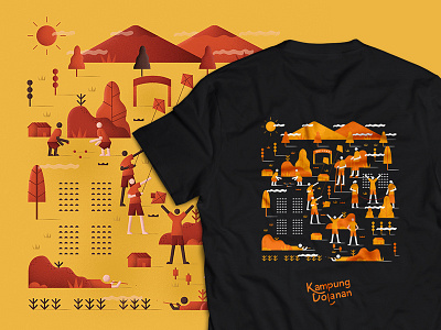 Kampung Dolanan - Village of Traditional Game character color design diversity illustration indonesia love people vector