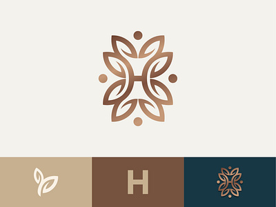 H + Leaf brand identity branding leaf logodesign logodesigner minimalist nature type typography