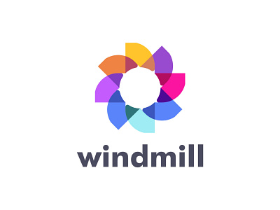 Windmill Logo Design app brand branding colorful creative design icon icons identity logo logo design logomark logotype marketing modern monogram startup symbol vibrant