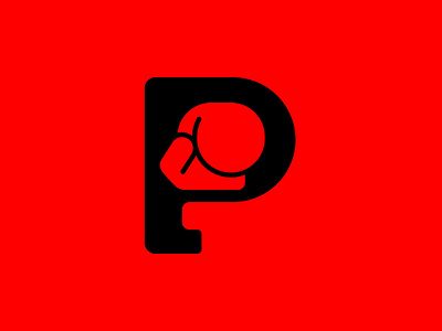 P for Punch box boxing fight fighting fist logo logotype mark monogram punch symbol