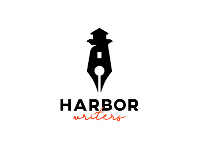 Harbor Writers beach brand identity creative agency harbor illustration lighthouse logo marine notary pen pencil