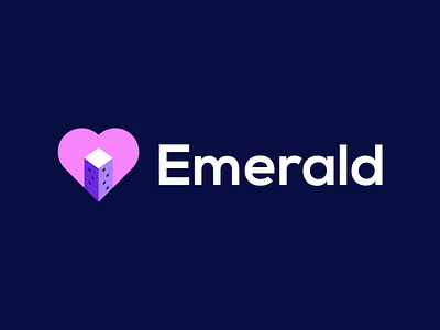 Emerald apartment brand branding building city colorful design heart icon illustration logo logo design love mark real estate symbol