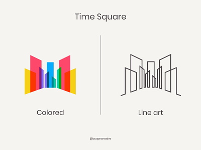 Time Square buildings city colorful design icon illustration illustrator lineart logo logo design new york nyc skyline time square vector