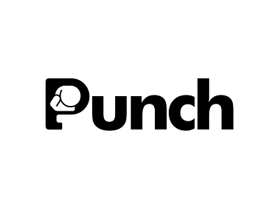 Punch boxing boxing glove fight fighting icon letter lettermark logo logo design logomark logotype mark negative space punch logo punch out symbol