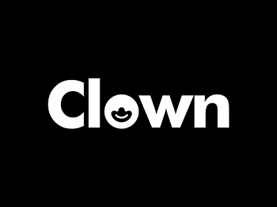 Clown clown clown logo face happy icon letter logo logo design logotype mark smile symbol typography wordmark