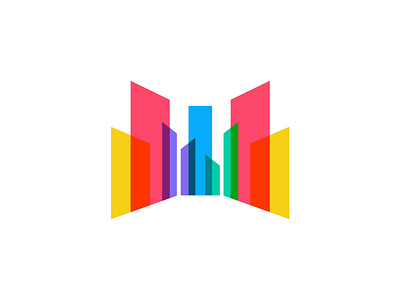 Time Square architecture brand branding building colorful design illustration logo logomark logotype mark new york real estate realty skyline symbol time square