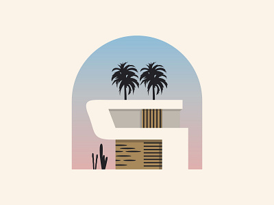 Minimalist House abstract architecture building city construction design home house icon identity illustration landscape logo palm real estate tree