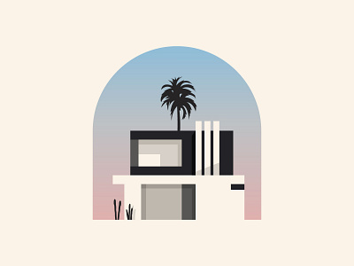 House 2d architecture beach branding design flat house icon identity illustration logo minimalist palm simple summer tree vacation