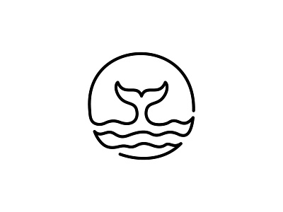 Whale beach brand design fish icon identity illustration logo logodesign modern ocean sea simple sunset water wave whale