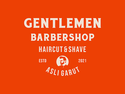 Gentlemen Barbershop badge barber barbershop bearded brand branding branding design design grooming identity layout logo man seal silhouette typography vintage wordmark
