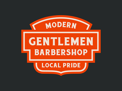 Gentlemen Barbershop badge barber barber logo barbershop brand branding design gentlemen haircut layout logo premium branding scissors shave typography vintage badge vintage logo