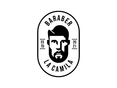Baraber badge barber beard bearded branding design identity illustration logo male man mark shop symbol vector