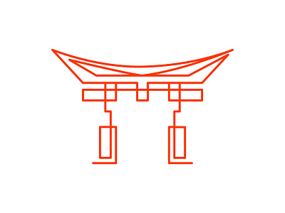 Japan architecture branding building city design gate icon identity illustration japan logo mark symbol torii traditional