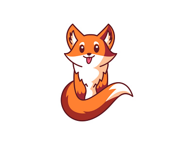 Cute Fox cartoon character cute cute logo design dog fox fox icon fox logo illustration logo design mascot orange wolf wolf logo