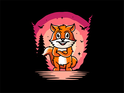 Mr. Foxxes animal bird branding cartoon character design esport fox icon illustration logo mark moon night orange wolf