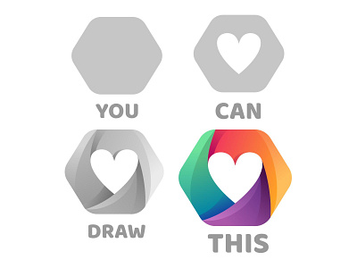 Hexagon + Love app design app logo brand identity branding colorful heart hexagon hexagon logo illustration logo love love logo mark media minimalist symbol