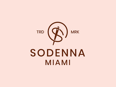 Sodenna badge design icon letter lettering logo logo design mark monogram needle sewing symbol tailor thread typography