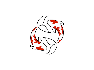 Koi Fish animal branding design fish icon illustration japanese koi koi fish logo logodesign mark red sea water
