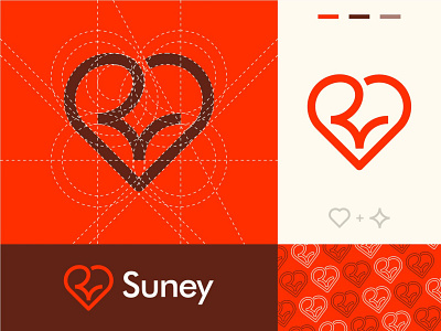 Suney branding design heart icon identity illustration light logo love mark simple star symbol