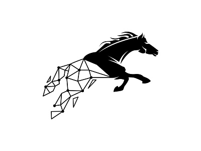 Tech Horse animal branding clean design geometric horse identity illustration line art logo mark pegasus tech technology vector