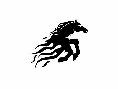 Flame Horse animal branding design fire flame horse identity illustration logo logo design mark pegasus simple stallion vector
