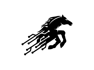 Tech Horse branding creative future horse icon identity illustration logo logo design logomark mark modern pegasus symbol tech tech data technology vector