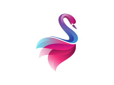 Pretty Swan animal ballerina ballet bird branding colorful design icon illustration logo mark swan
