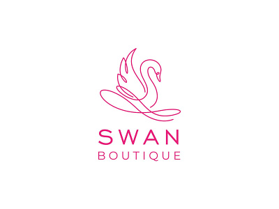Swan Boutique animal branding goose identity illustration logo mark swan