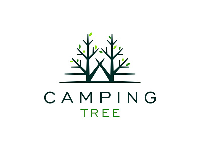 Camping Tree badge camp camping forest illustration lake logo mountain mountains outdoor outdoor logo ranch retro symbol tree typography vintage