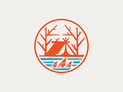 Camping Badge badge camp camping forest illustration lake logo mountain mountains outdoor outdoor logo ranch retro symbol tree typography vintage