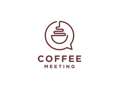 Coffee Meeting brand cafe coffee coffeeshop coffeeshop logo cup identity illustration logo logo design mark meeting symbol work