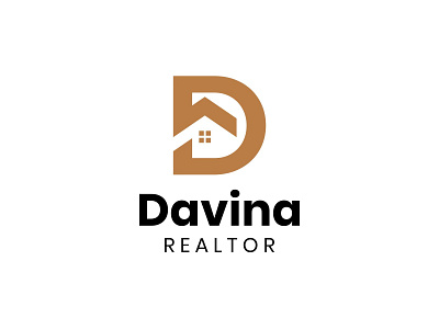 Davina Realtor architecture brand branding building home house icon letter letter d logo logotype mark monogram property real estate realtor type vector