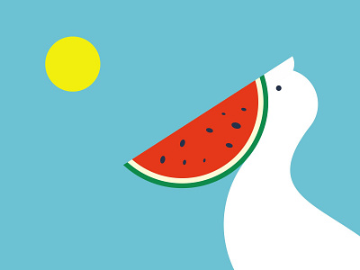 Pelican and Watermelon
