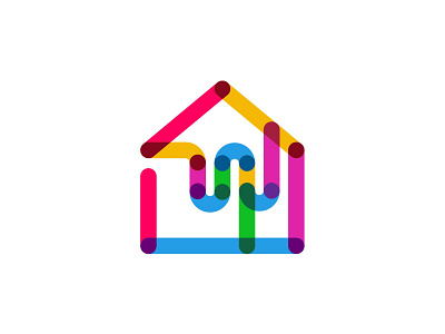 House Plumbing branding building colorful contruction home house icon illustration logo logo design modern plumbing renovation water trap