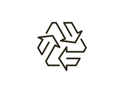 Recycle Line Icon - Mark and Symbol