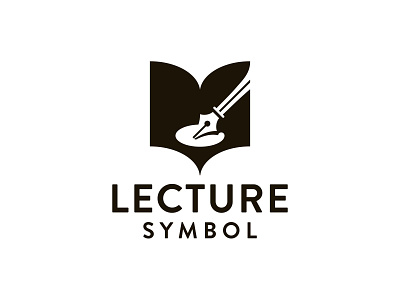 Lecture Symbol book book logo book symbol books branding design education logo icon illustration logo logodesign mark pen pen logo symbol vector