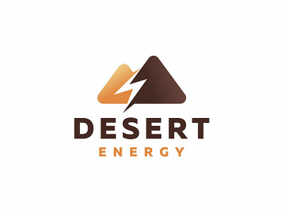 Desert Energy Logo Design battery branding clean desert energy gradient icon identity illustration lightning logo mark mountain peak power solar symbol ui