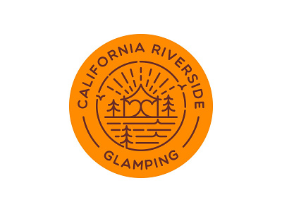 California Riverside Glamping badge branding camping design glamping illustration logo logo design logo designer outdoor pine stamp tent tree typography