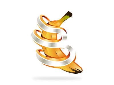 Banana 3d banana design drawing fruit illustration kids letter logo type