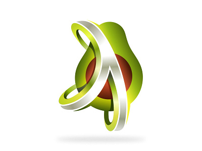 Avocado 3d a avocado ball design fruit green identity illustration letter lettering logo mark plant typography vector