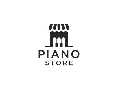 Piano Store abstract brand clever icon identity line logo mark music negativespace piano play shop smart store symbol