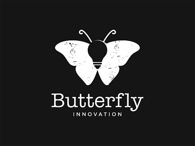 Butterfly + bulb logo