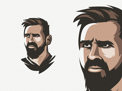 Messi beard brand character design esport football icon illustration logo mascot messi sport vector