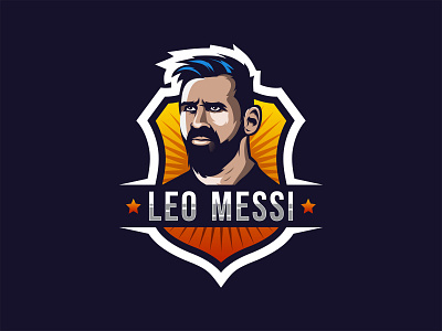 Leo Messi argentina badge barcelona beard brand character design esport fifa football icon identity illustration logo logo mark mark mascot messi sport sports