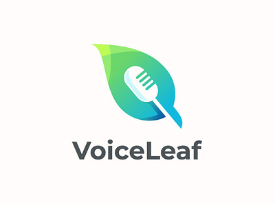 Leaf + Mic Logo brand brand identity branding design green icon illustration leaf logo logo design logodesign logodesigner logotype mic minimal print symbol