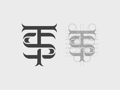 Monogram TS - Logo Grid design elegant grid grids gridsystem lettermark line logo monogram monograms s t letter thick thicklines