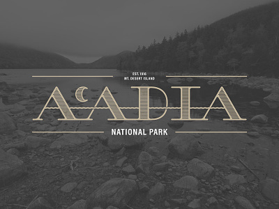 Acadia National Park Lettering acadia gold lettering national parks nature