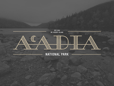 Acadia National Park Lettering