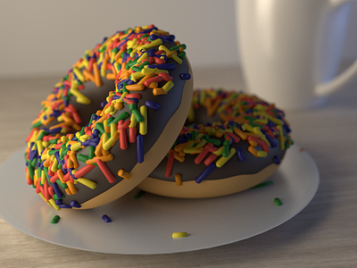 Doughnuts 3d blender doughnuts rainbow sprinkles